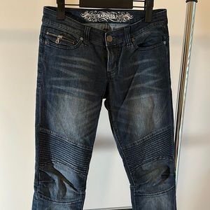 Women’s Express Motorcycle skinny jeans. Dark wash. Size 8. Great condition!